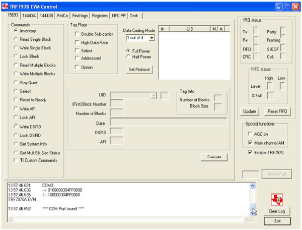 TI TRF7970A GUI